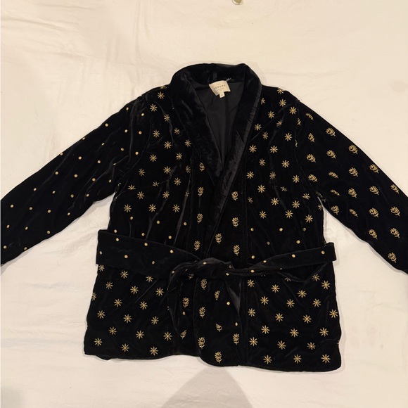 Sezane Odessa Jacket Velours Patchwork - Size 40 - Picture 2 of 5